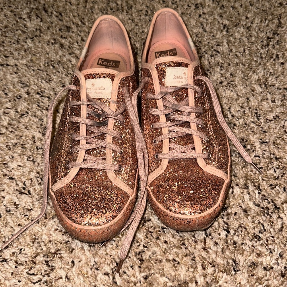EUC Kate spade keds glitter shoes